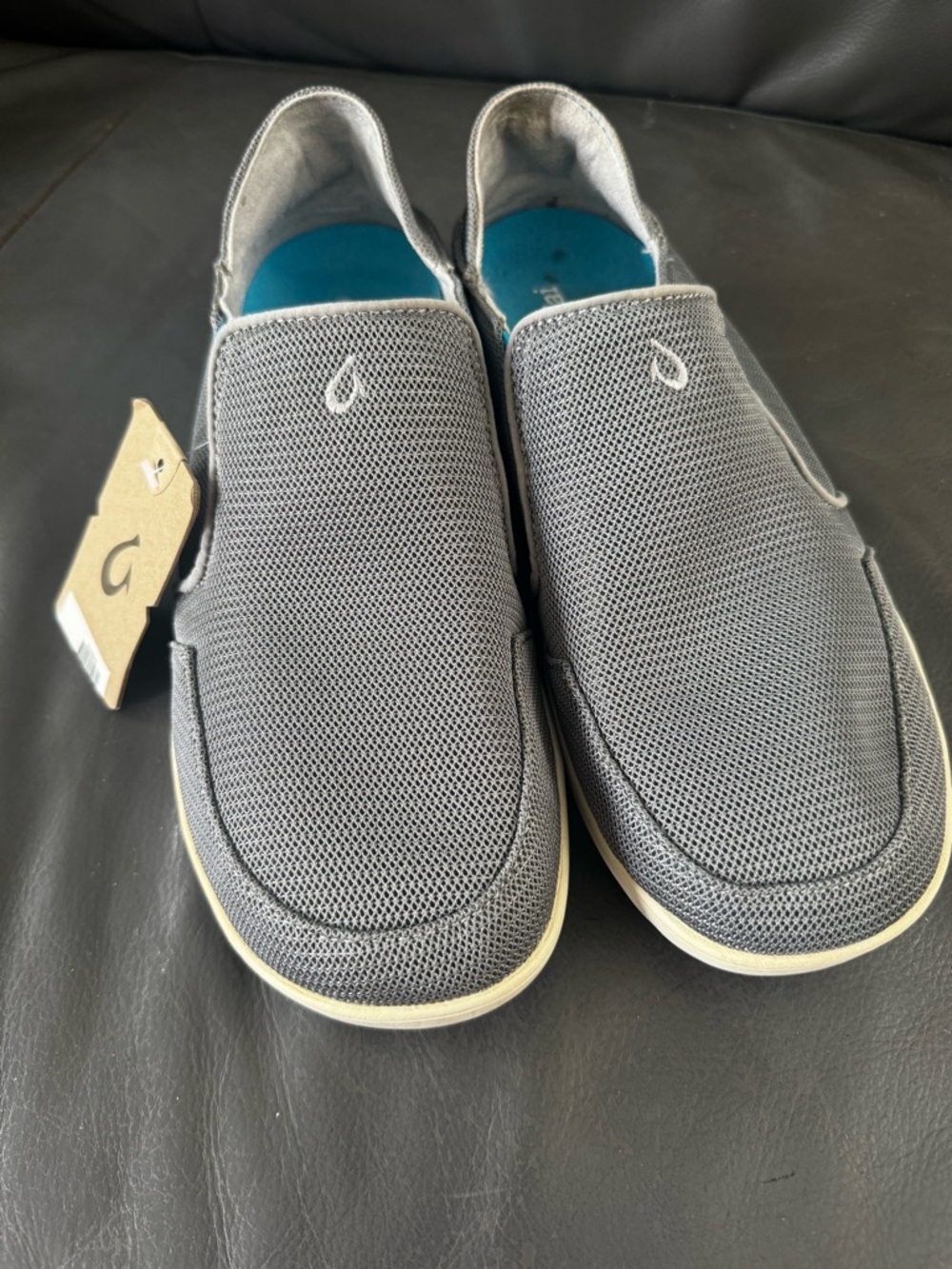 OluKai Men’s Grey Mesh Slip-On Loafers